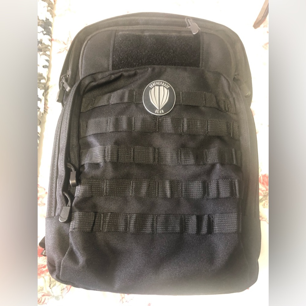 New Men's Leatherback Tactical Bulletproof Backpack - Black